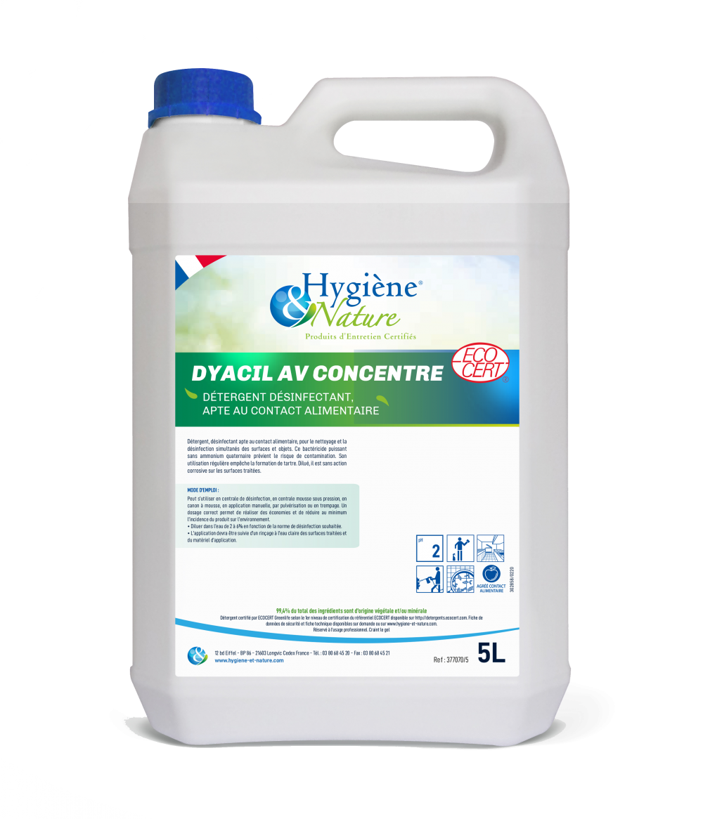 Image de Dyacil AV Concentré Ecocert : Détergent désinfectant